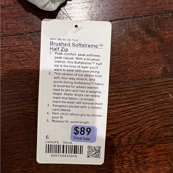 Lululemon brushed softstreme half zip - Picture 3 of 3